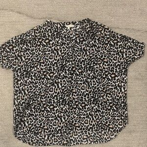Monk & Lou Leopard Print Blouse